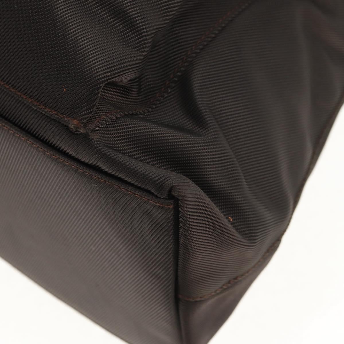 GUCCI Bamboo Hand Bag Nylon 2way Brown Auth ep11094