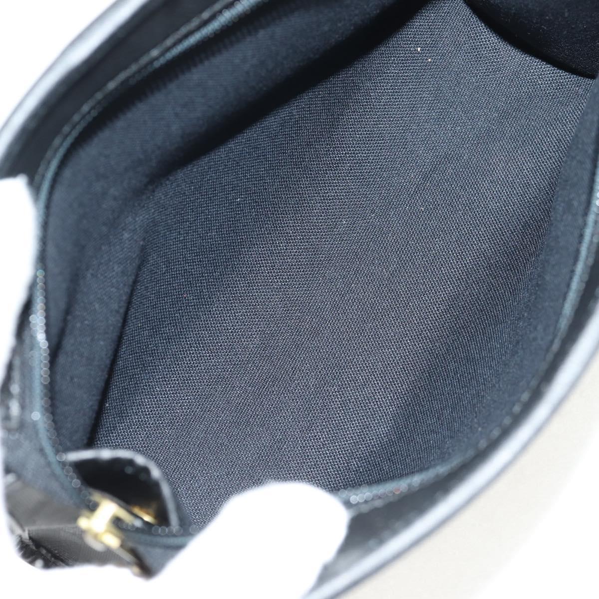 Christian Dior Trotter Canvas Clutch Bag PVC Black Gold Auth ep11095V