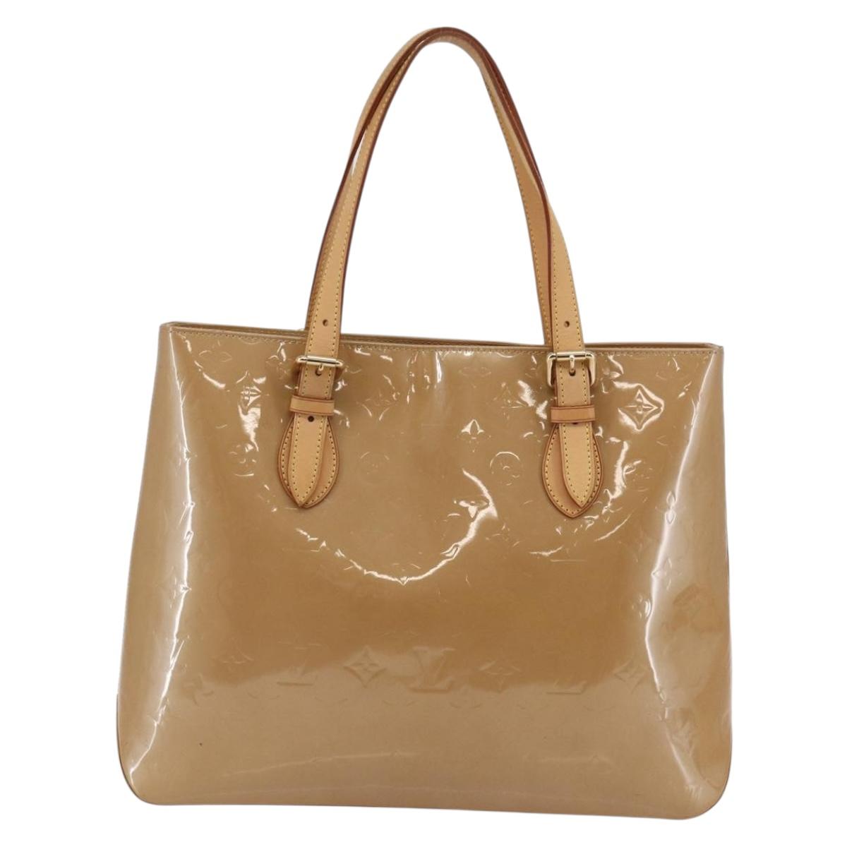 LOUIS VUITTON Monogram Vernis Brentwood Bag Noisette M91511 Auth ep11096