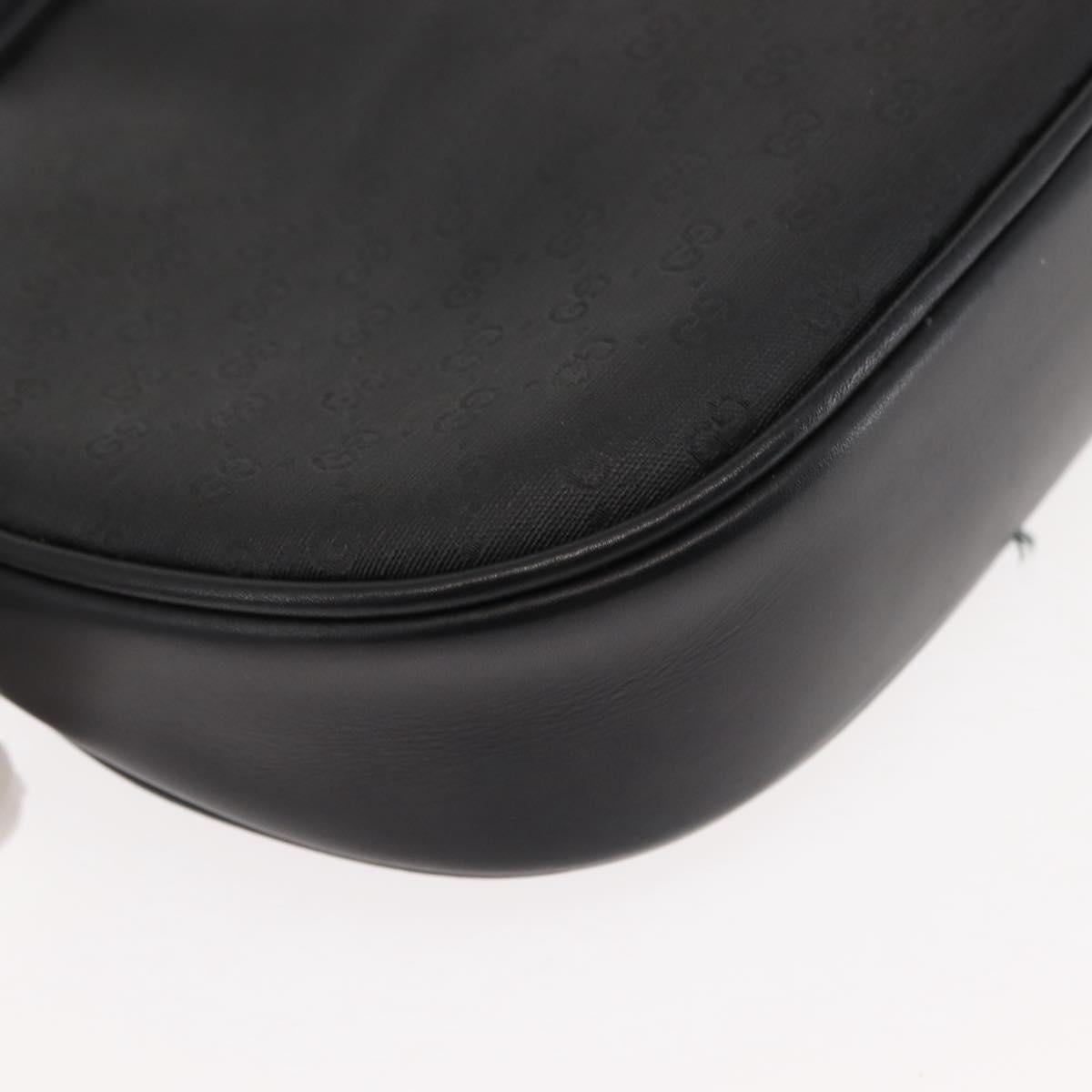 GUCCI Micro GG Canvas Shoulder Bag PVC Leather Black Auth ep11104