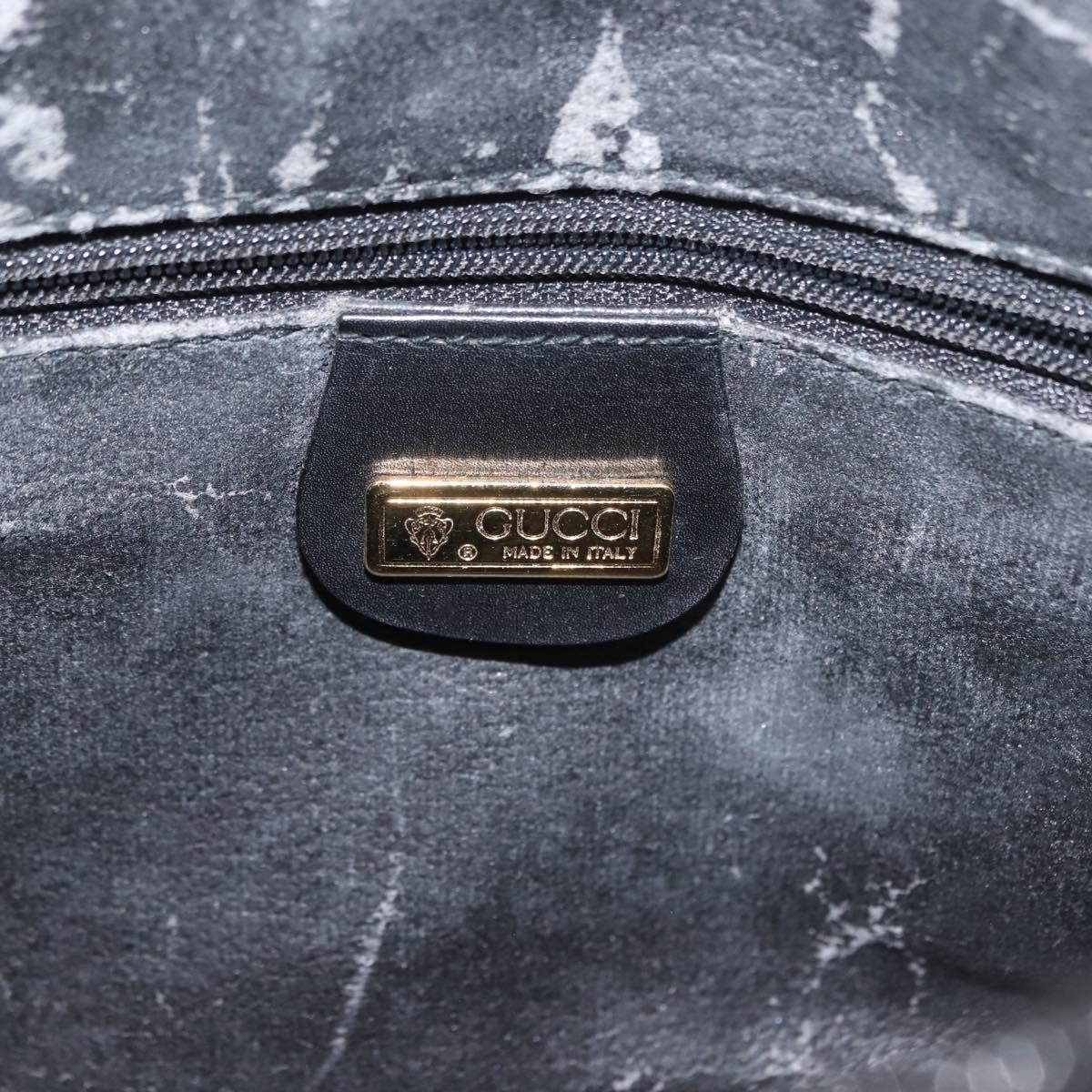 GUCCI Micro GG Canvas Shoulder Bag PVC Leather Black Auth ep11104