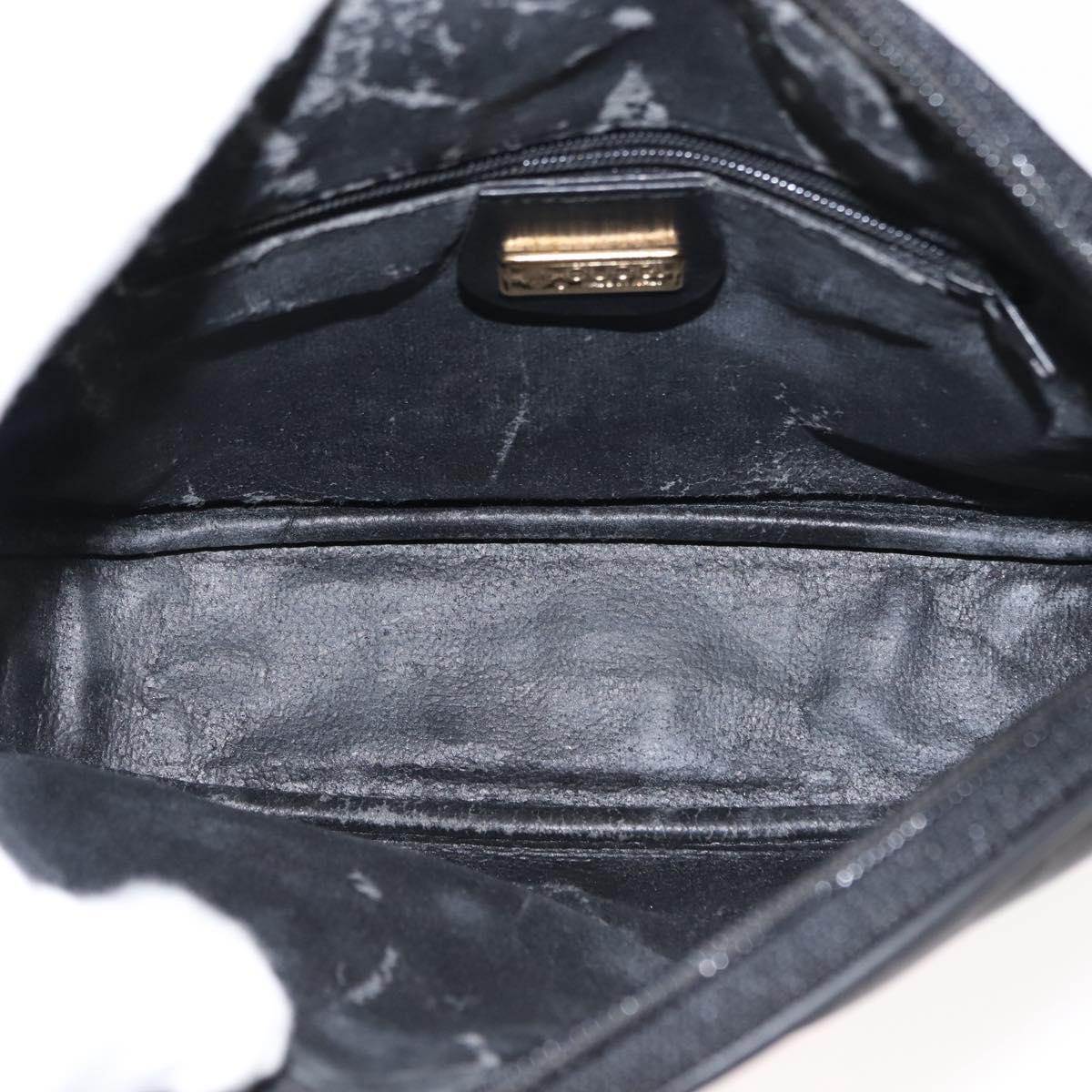 GUCCI Micro GG Canvas Shoulder Bag PVC Leather Black Auth ep11104