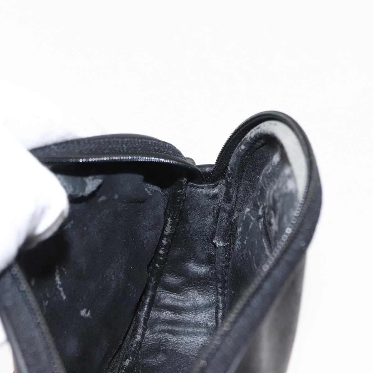 GUCCI Micro GG Canvas Shoulder Bag PVC Leather Black Auth ep11104