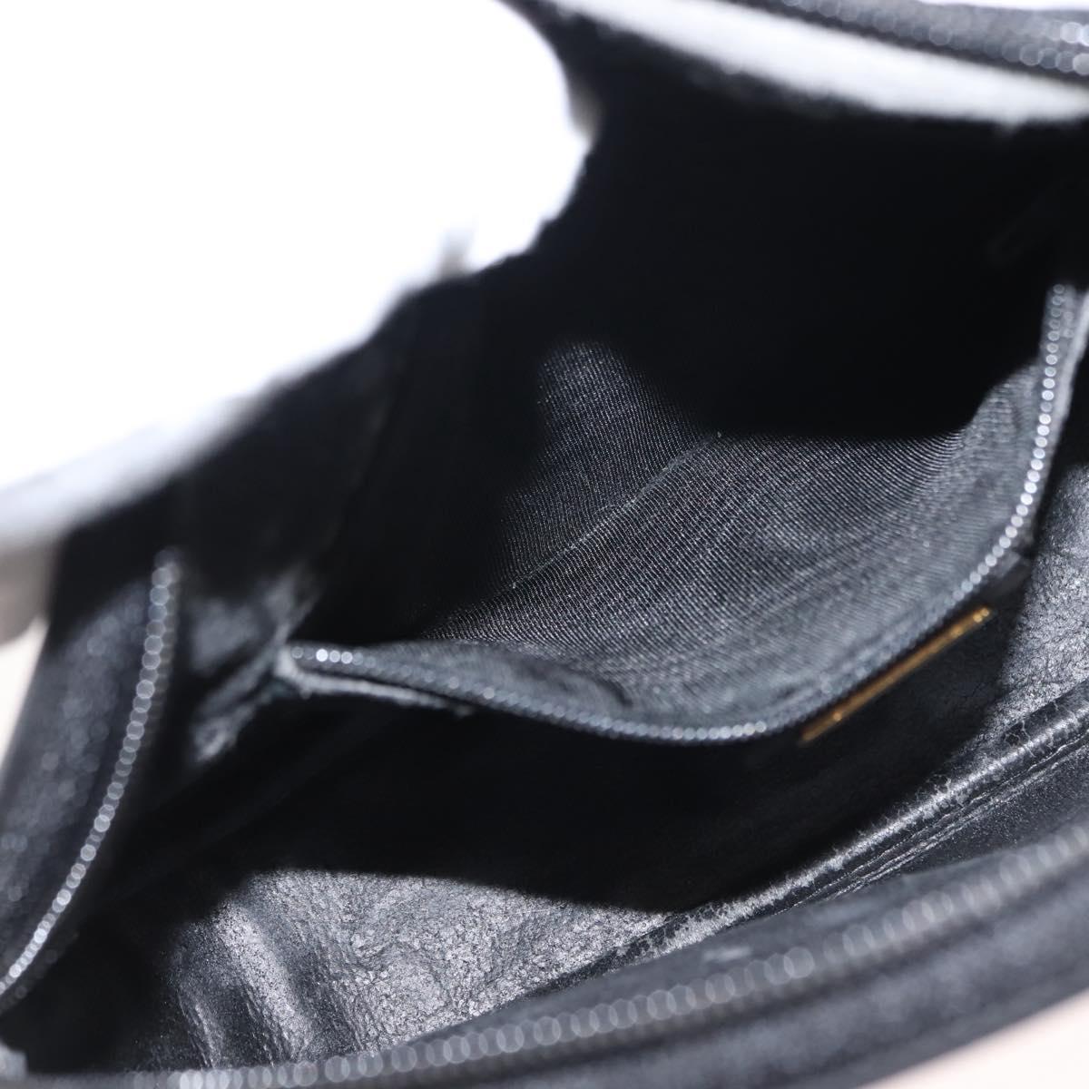 GUCCI Micro GG Canvas Shoulder Bag PVC Leather Black Auth ep11104