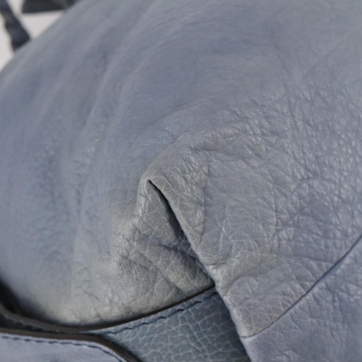 GUCCI Bamboo Tote Bag Leather Blue Auth ep11117