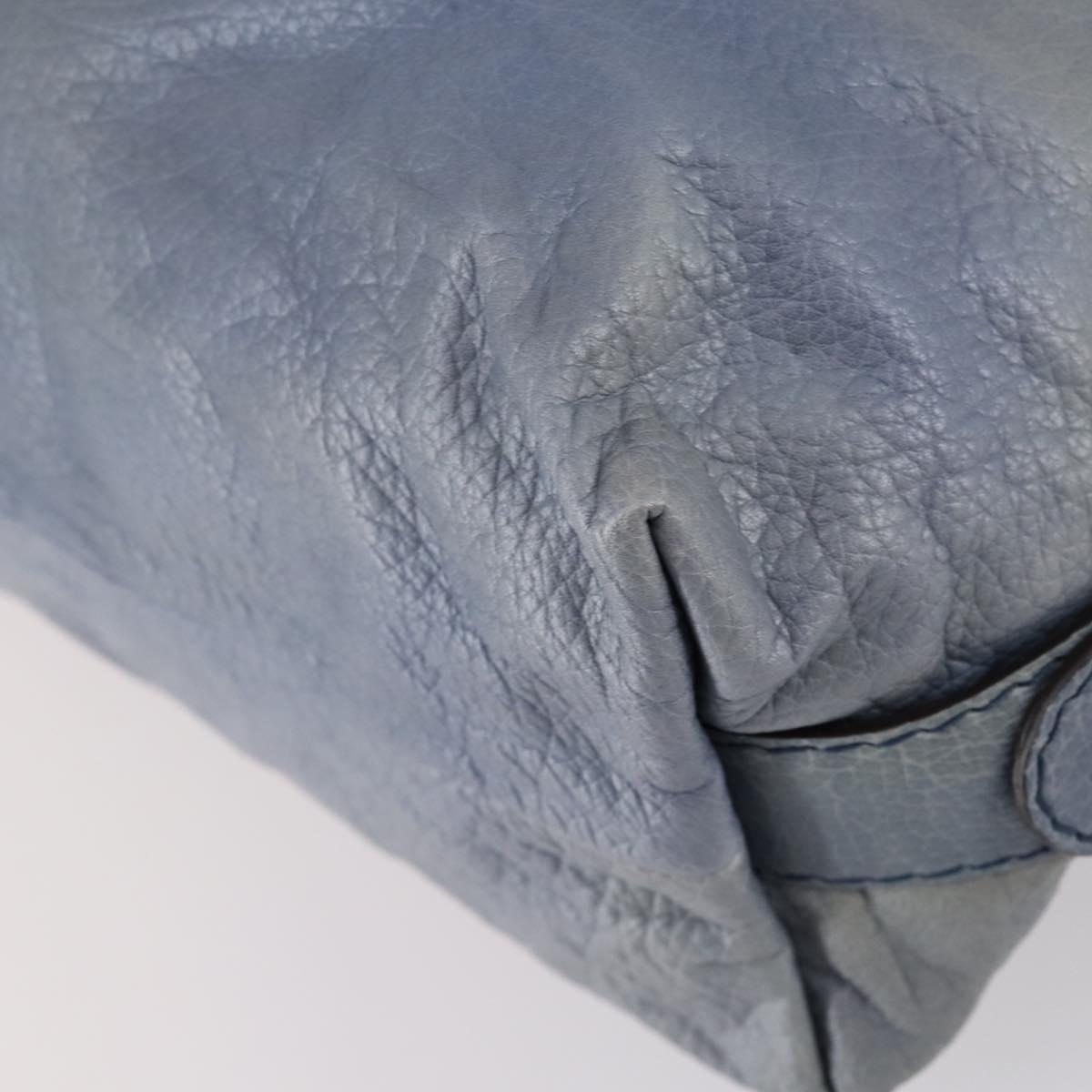 GUCCI Bamboo Tote Bag Leather Blue Auth ep11117