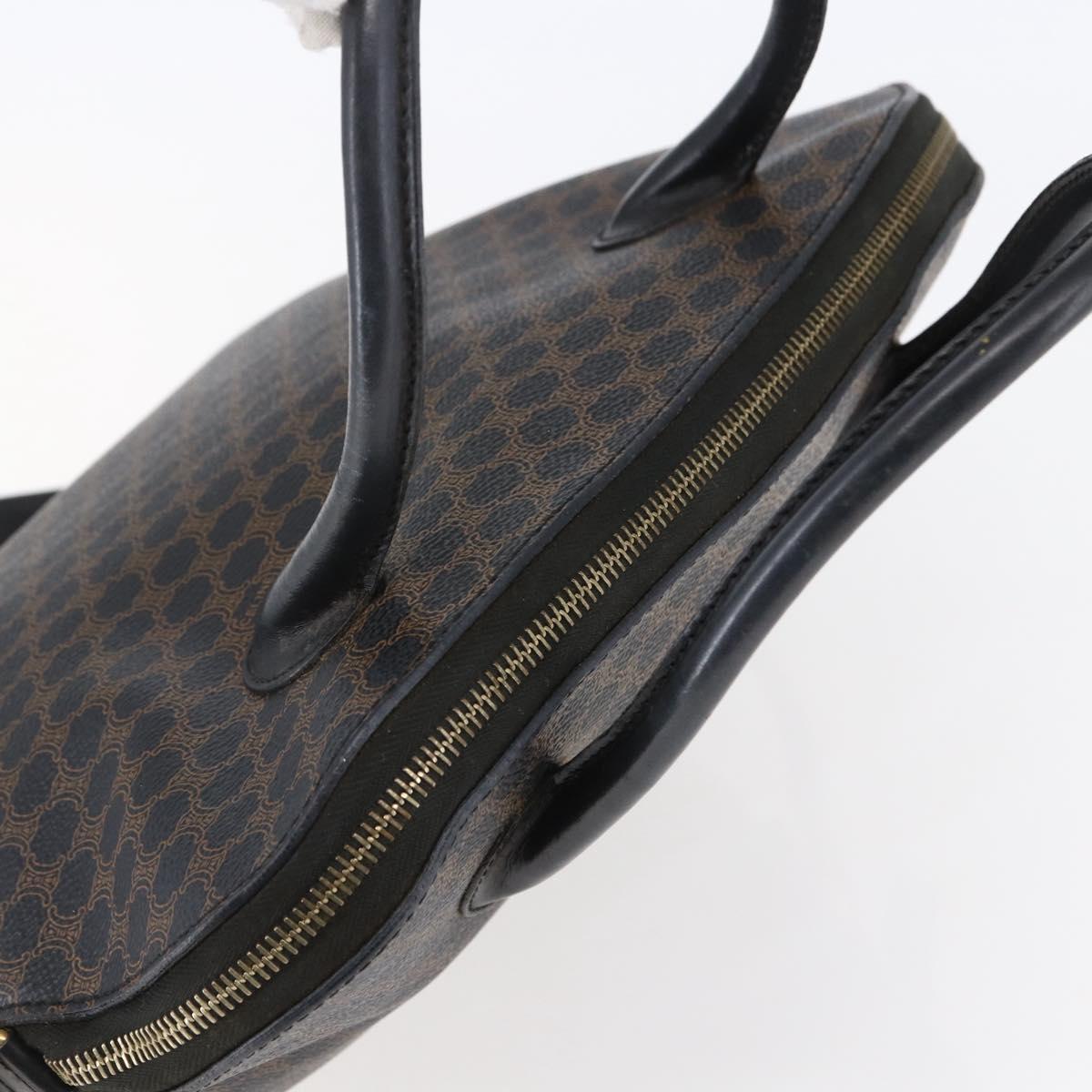 CELINE Macadam Canvas Hand Bag PVC Leather 2way Black Gold Auth ep11119