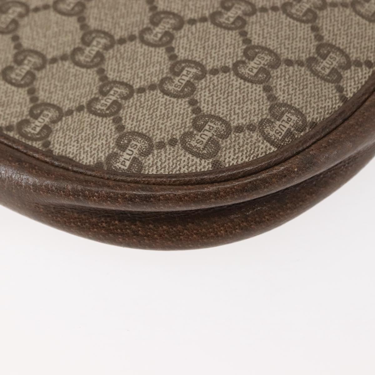 GUCCI GG Plus Supreme Shoulder Bag PVC Beige Gold Auth ep11120