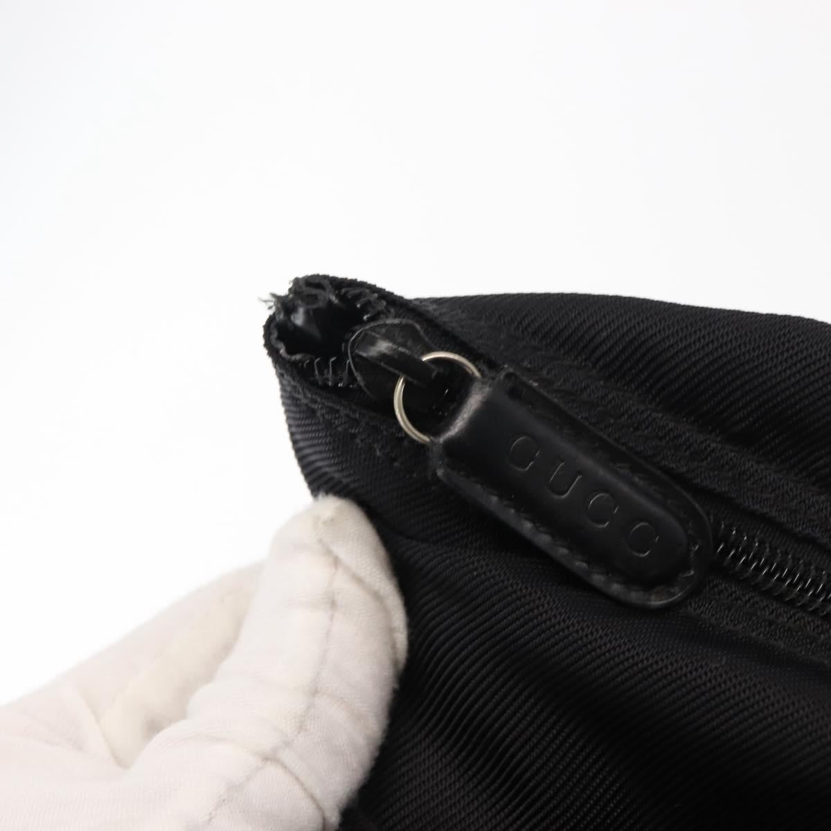 GUCCI Bamboo Hand Bag Nylon Black Auth ep11126