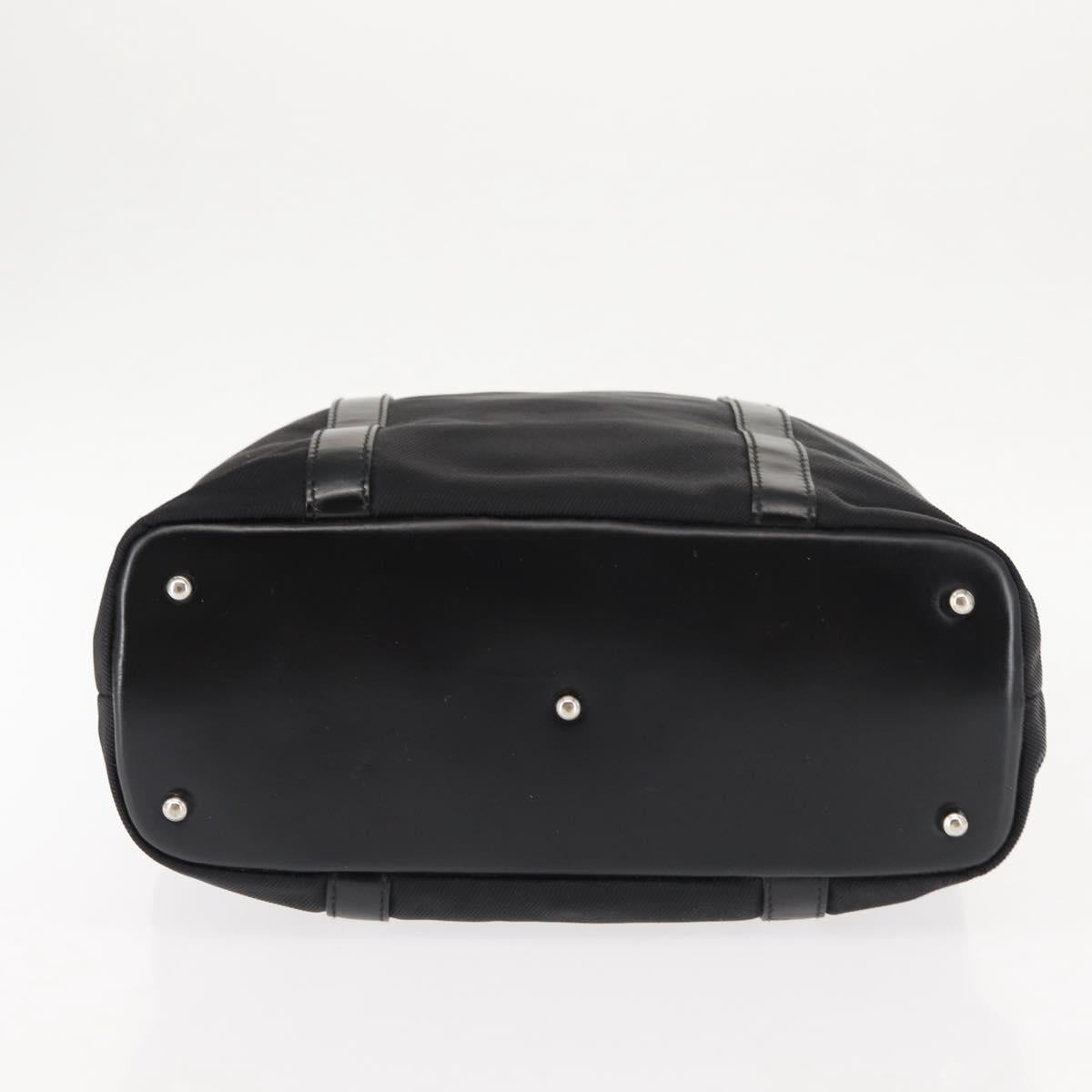 GUCCI Bamboo Hand Bag Nylon Black Auth ep11126