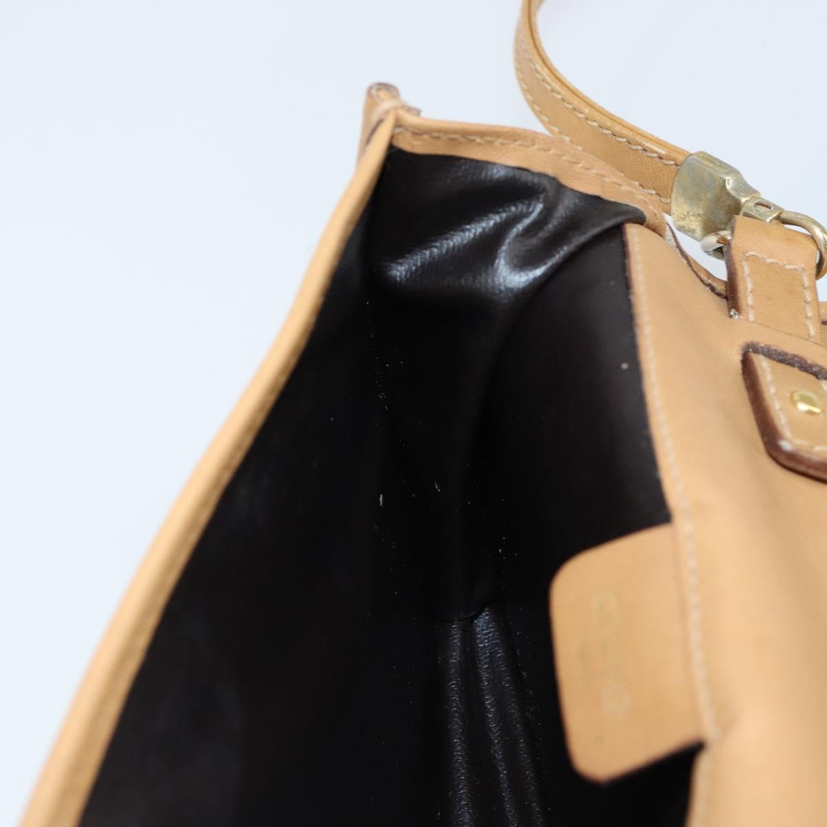 CELINE Macadam Canvas Shoulder Bag PVC Beige Gold Auth ep11127