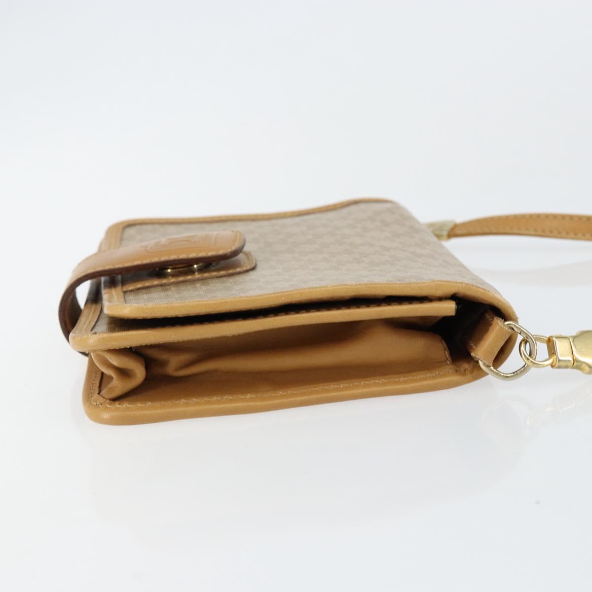 CELINE Macadam Canvas Shoulder Bag PVC Beige Gold Auth ep11127