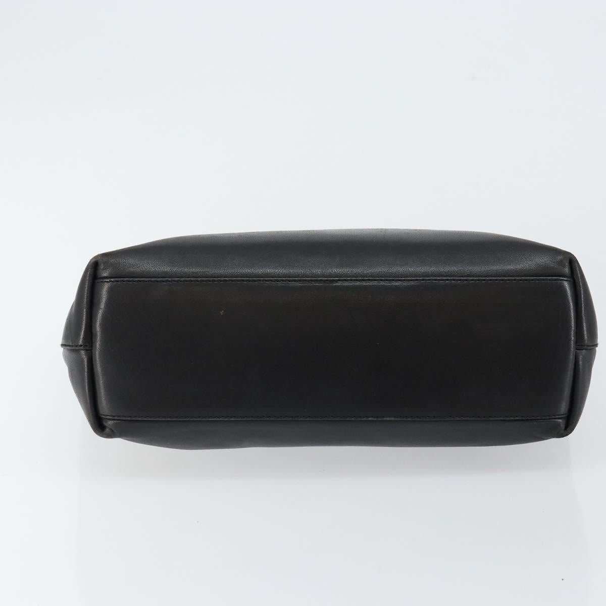 PRADA Hand Bag Leather Black Auth ep11128