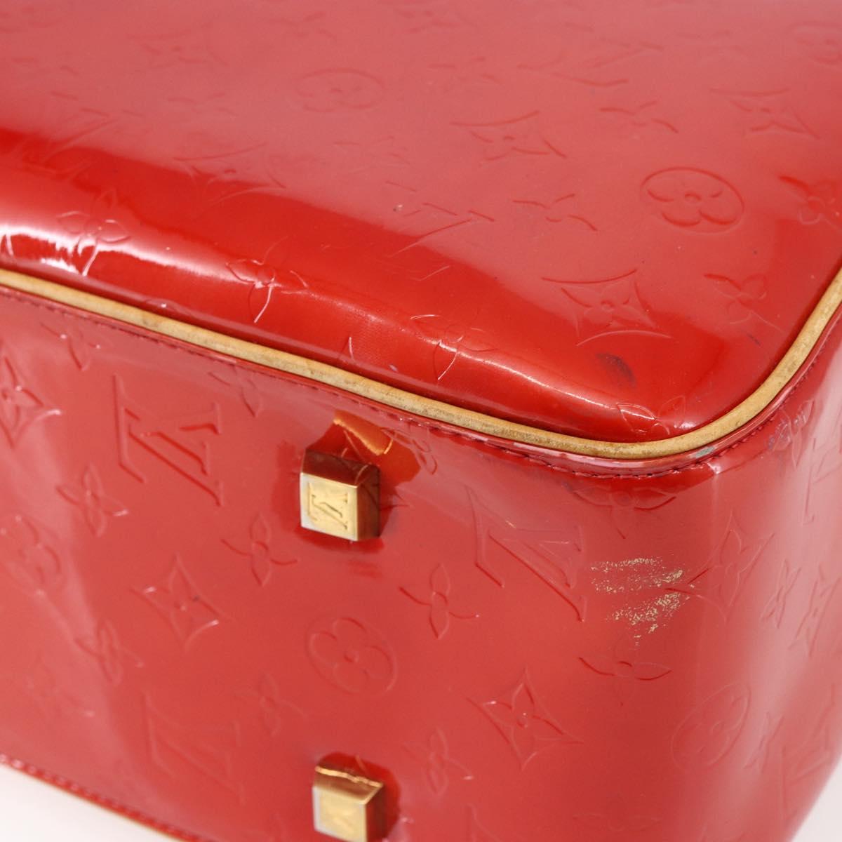 LOUIS VUITTON Monogram Vernis Sutton Hand Bag Red Rouge M91080 LV Auth ep11131