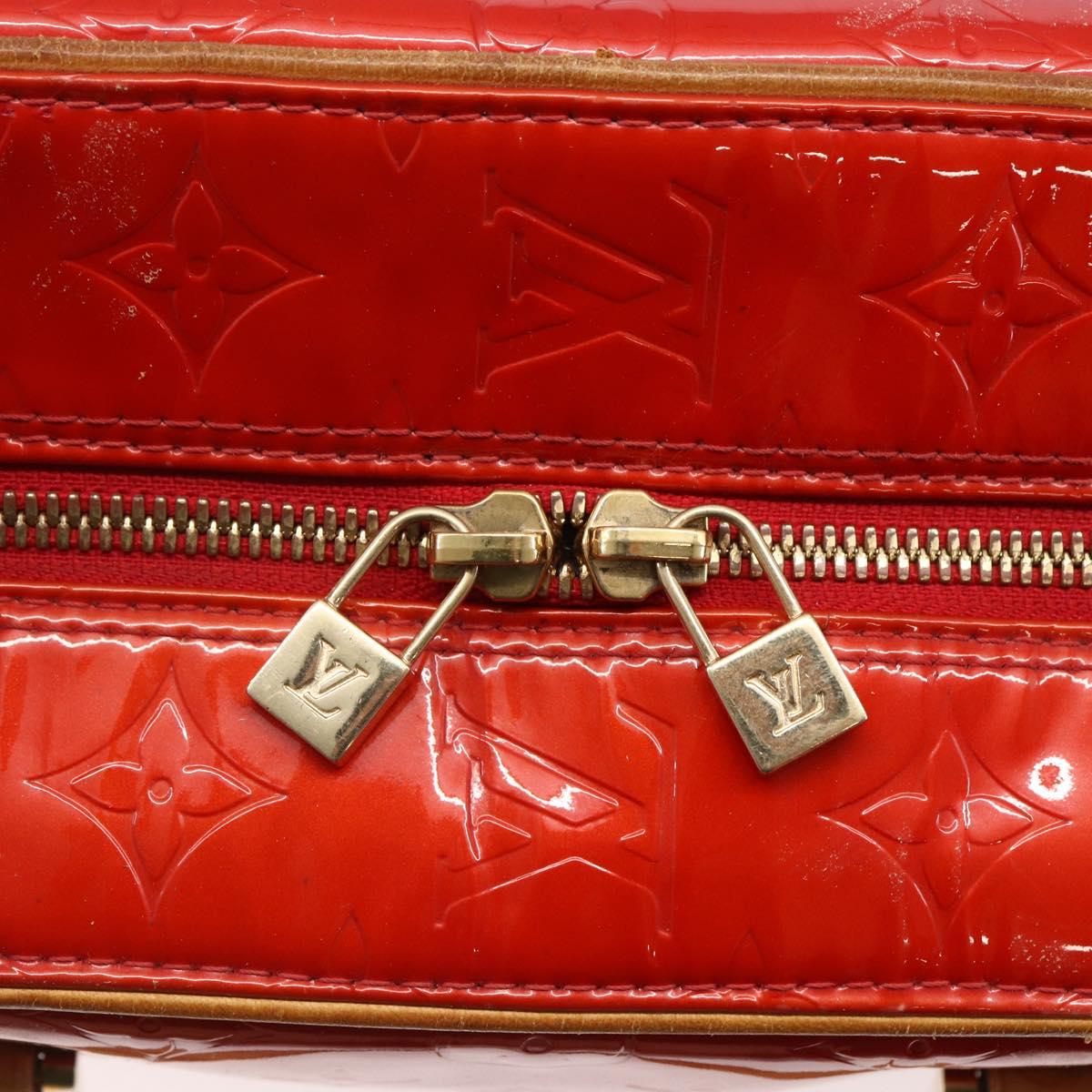 LOUIS VUITTON Monogram Vernis Sutton Hand Bag Red Rouge M91080 LV Auth ep11131