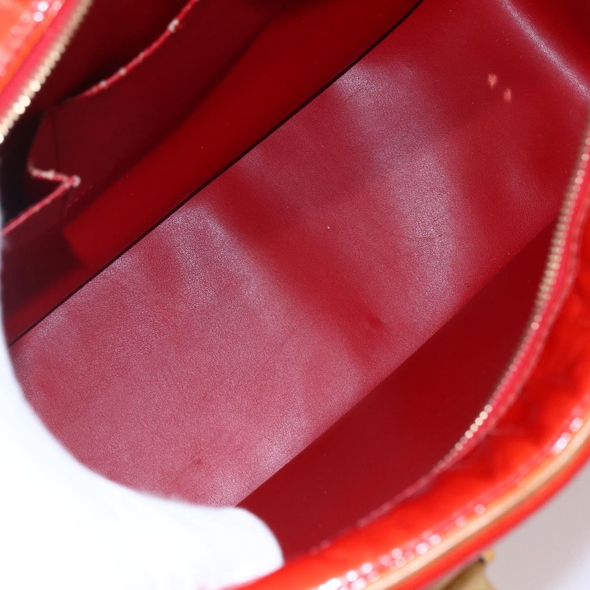 LOUIS VUITTON Monogram Vernis Sutton Hand Bag Red Rouge M91080 LV Auth ep11131