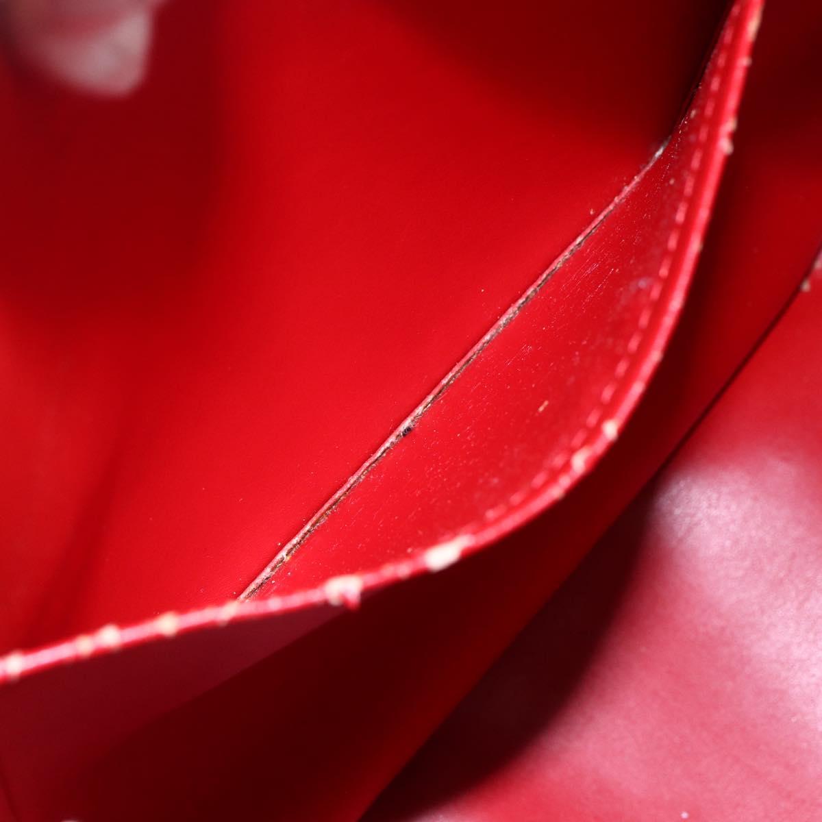 LOUIS VUITTON Monogram Vernis Sutton Hand Bag Red Rouge M91080 LV Auth ep11131