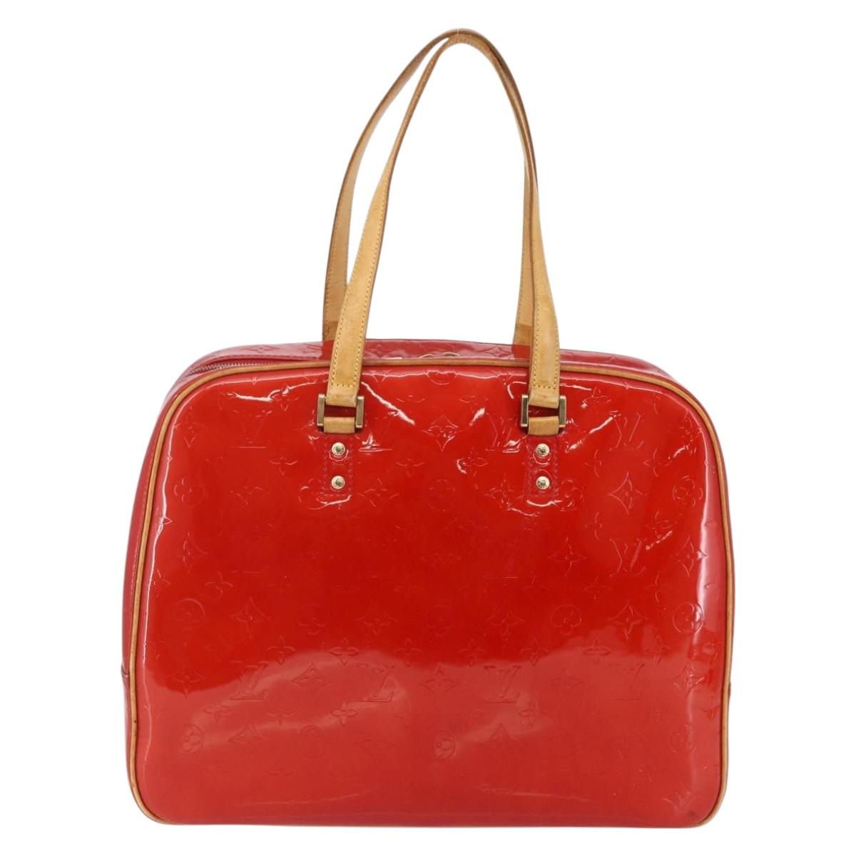 LOUIS VUITTON Monogram Vernis Sutton Hand Bag Red Rouge M91080 LV Auth ep11131