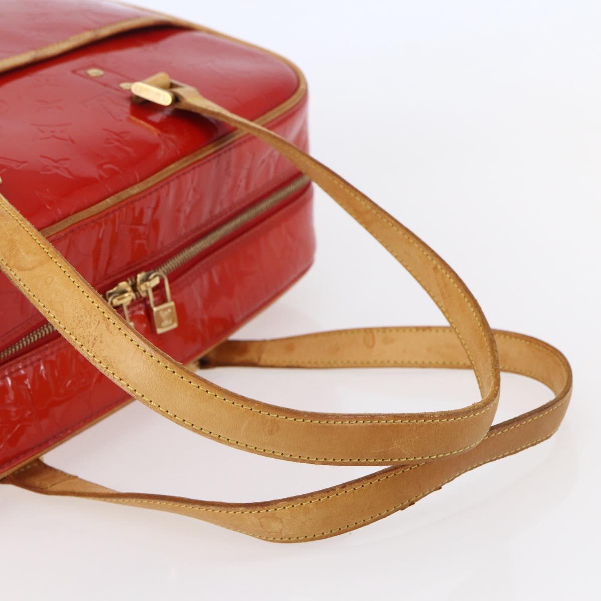 LOUIS VUITTON Monogram Vernis Sutton Hand Bag Red Rouge M91080 LV Auth ep11131