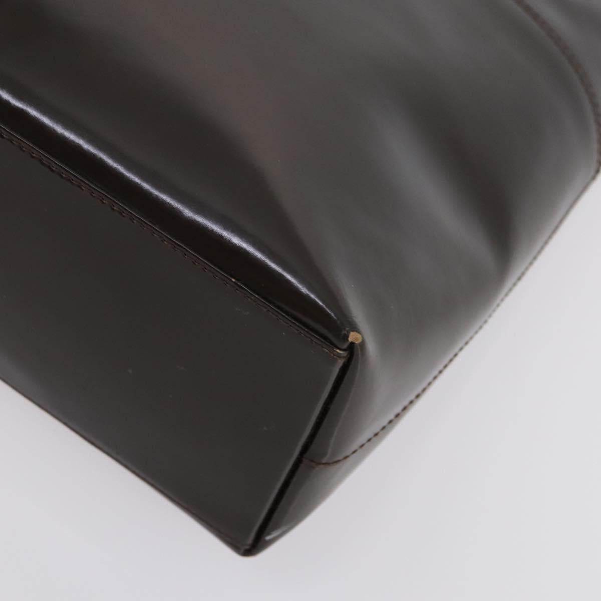 GUCCI Hand Bag Patent leather 2way Brown Auth ep11132