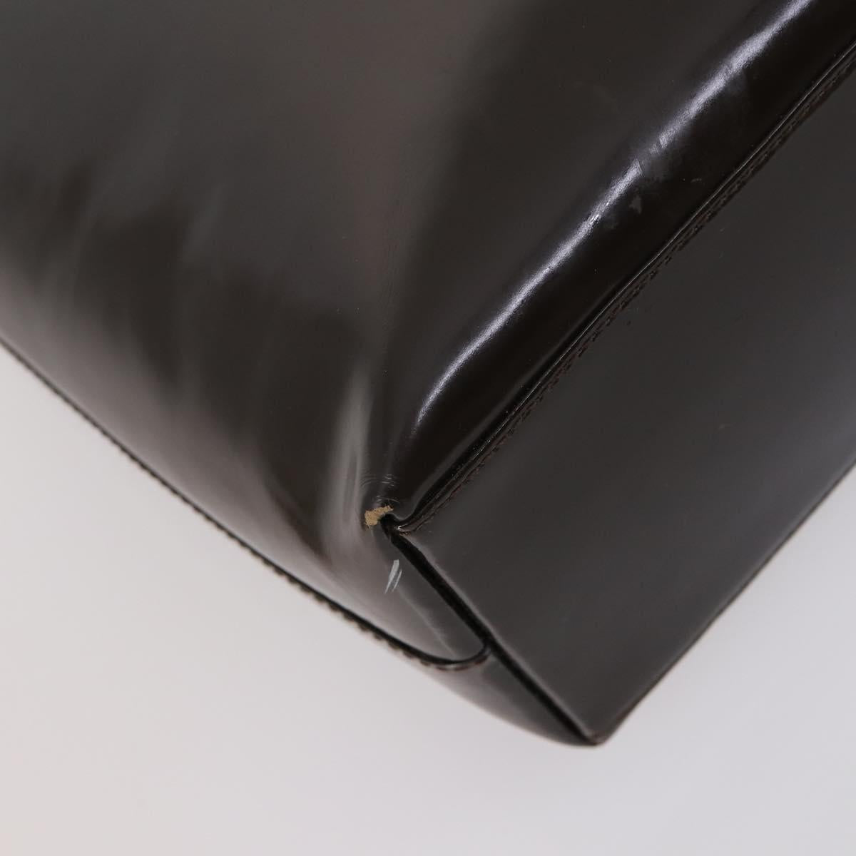 GUCCI Hand Bag Patent leather 2way Brown Auth ep11132