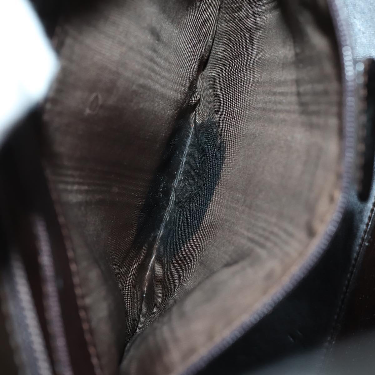 GUCCI Hand Bag Patent leather 2way Brown Auth ep11132