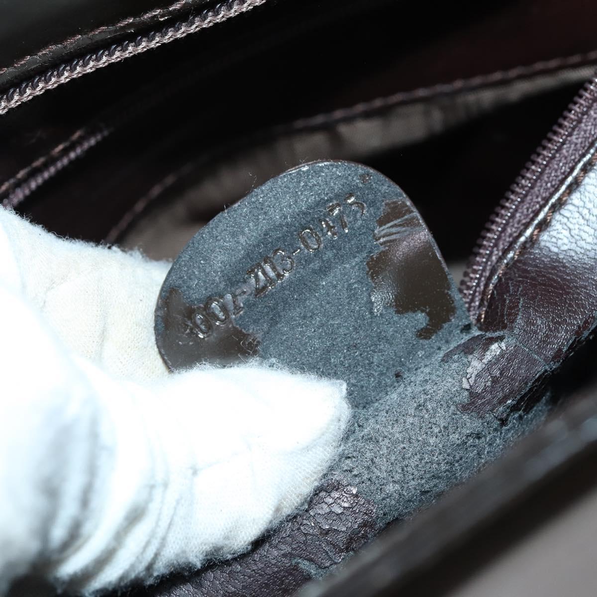 GUCCI Hand Bag Patent leather 2way Brown Auth ep11132