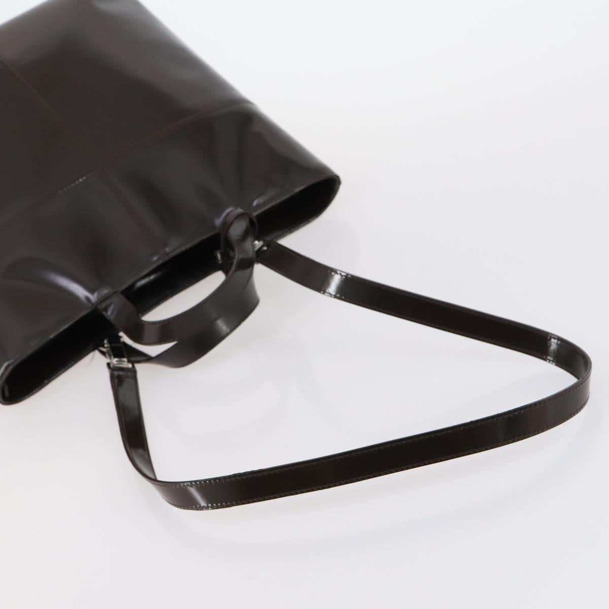 GUCCI Hand Bag Patent leather 2way Brown Auth ep11132