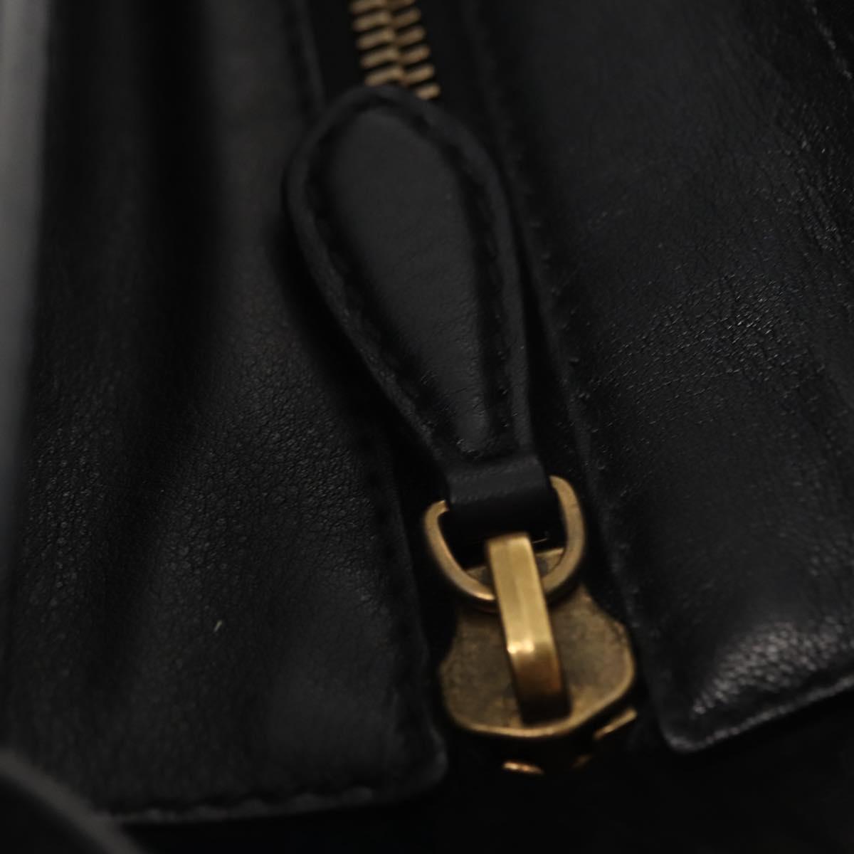 CELINE Luggage Mini shopper Hand Bag Denim Black Gold Auth ep11134