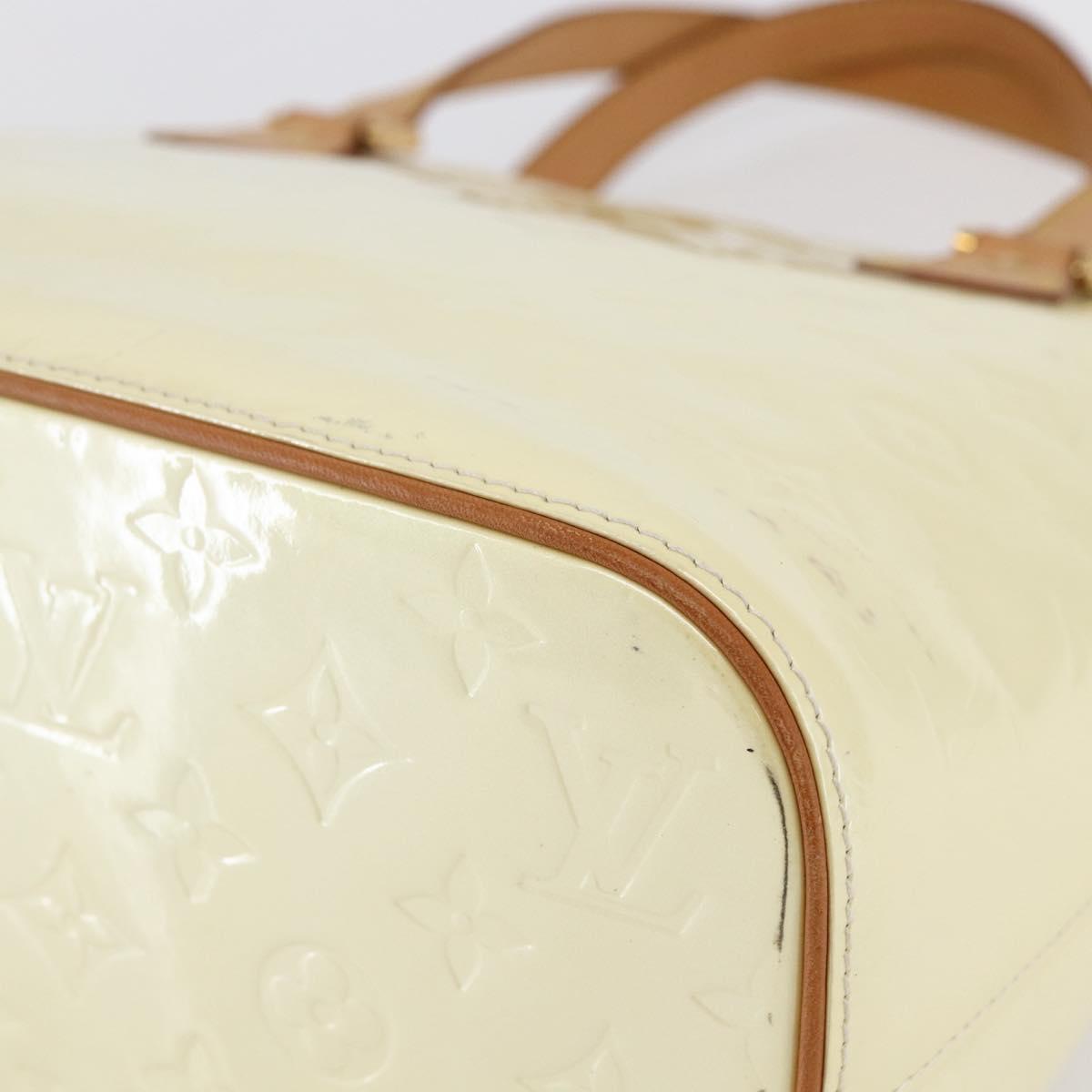 LOUIS VUITTON Monogram Vernis Houston Hand Bag Perle M91342 LV Auth ep11138