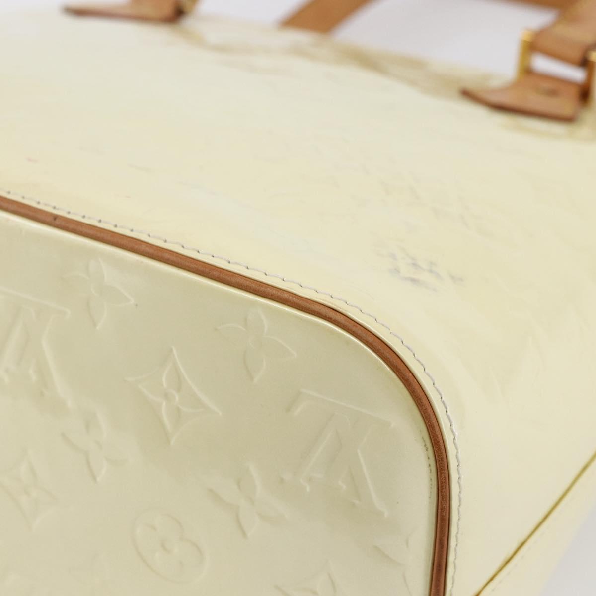 LOUIS VUITTON Monogram Vernis Houston Hand Bag Perle M91342 LV Auth ep11138