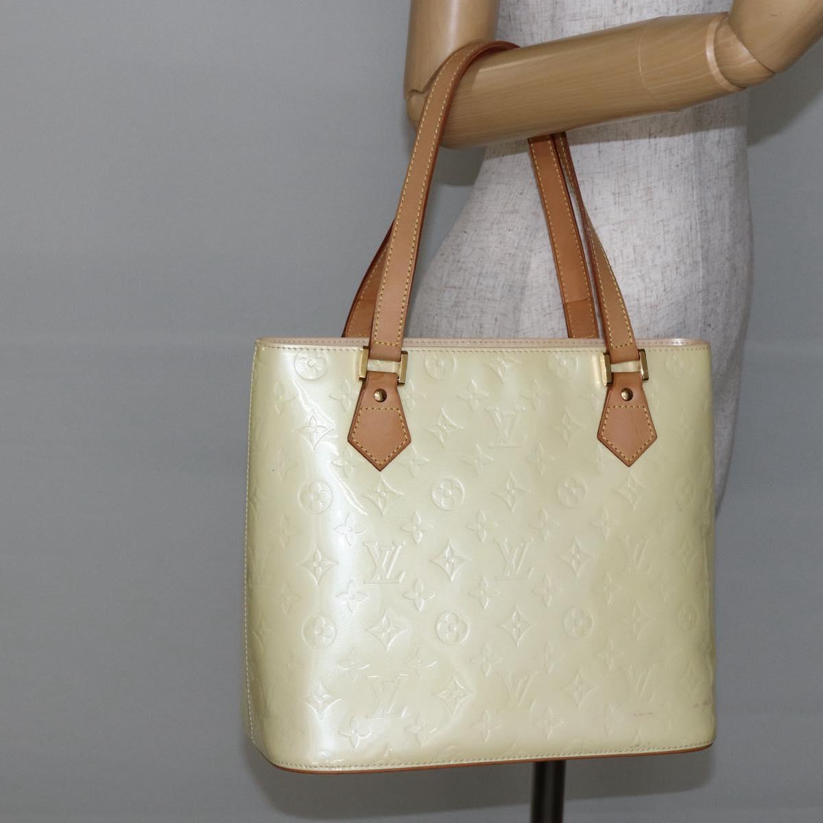 LOUIS VUITTON Monogram Vernis Houston Hand Bag Perle M91342 LV Auth ep11138