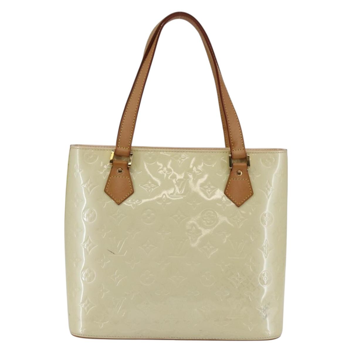 LOUIS VUITTON Monogram Vernis Houston Hand Bag Perle M91342 LV Auth ep11138