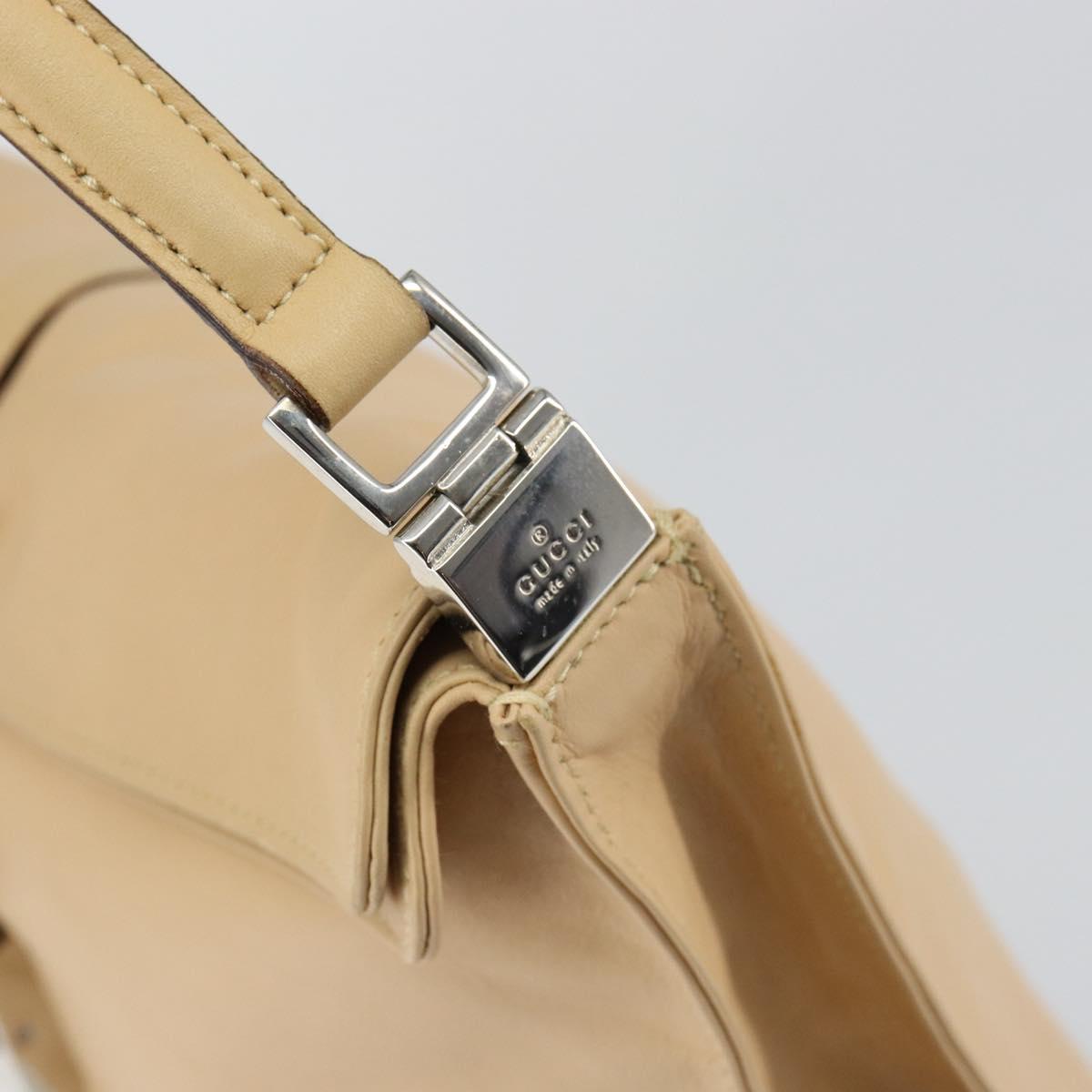GUCCI Jackie Shoulder Bag Leather Beige Auth ep11140