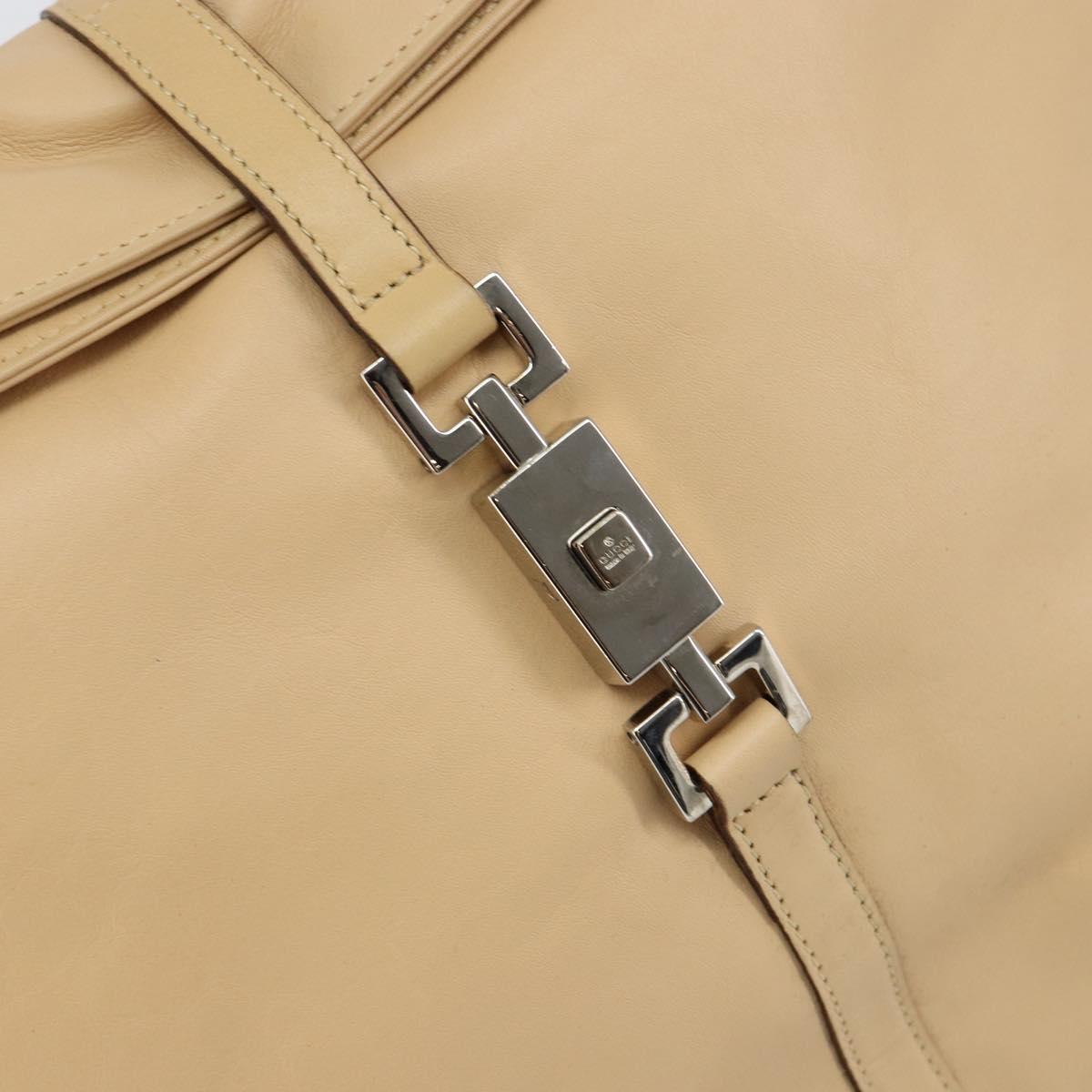 GUCCI Jackie Shoulder Bag Leather Beige Auth ep11140