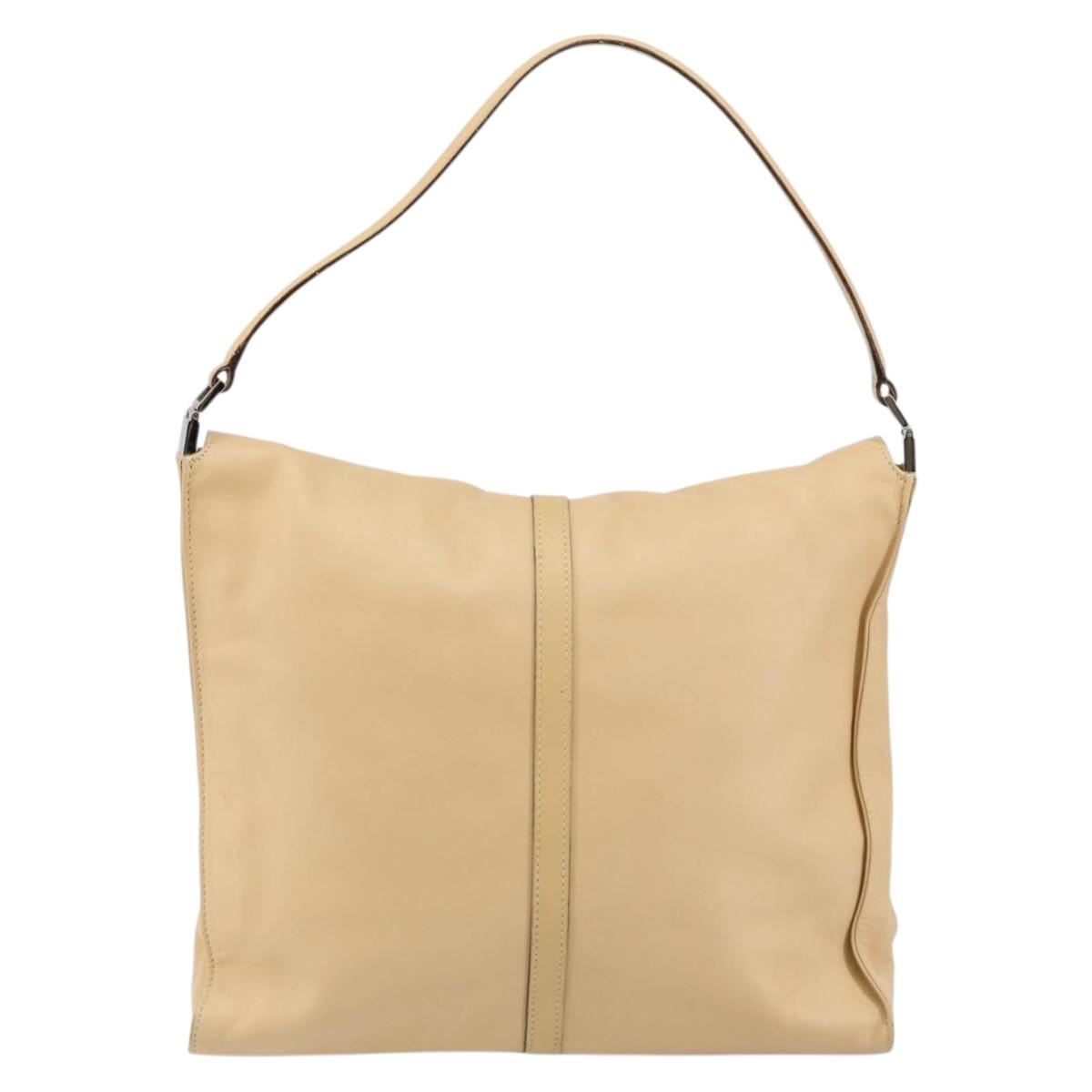 GUCCI Jackie Shoulder Bag Leather Beige Auth ep11140