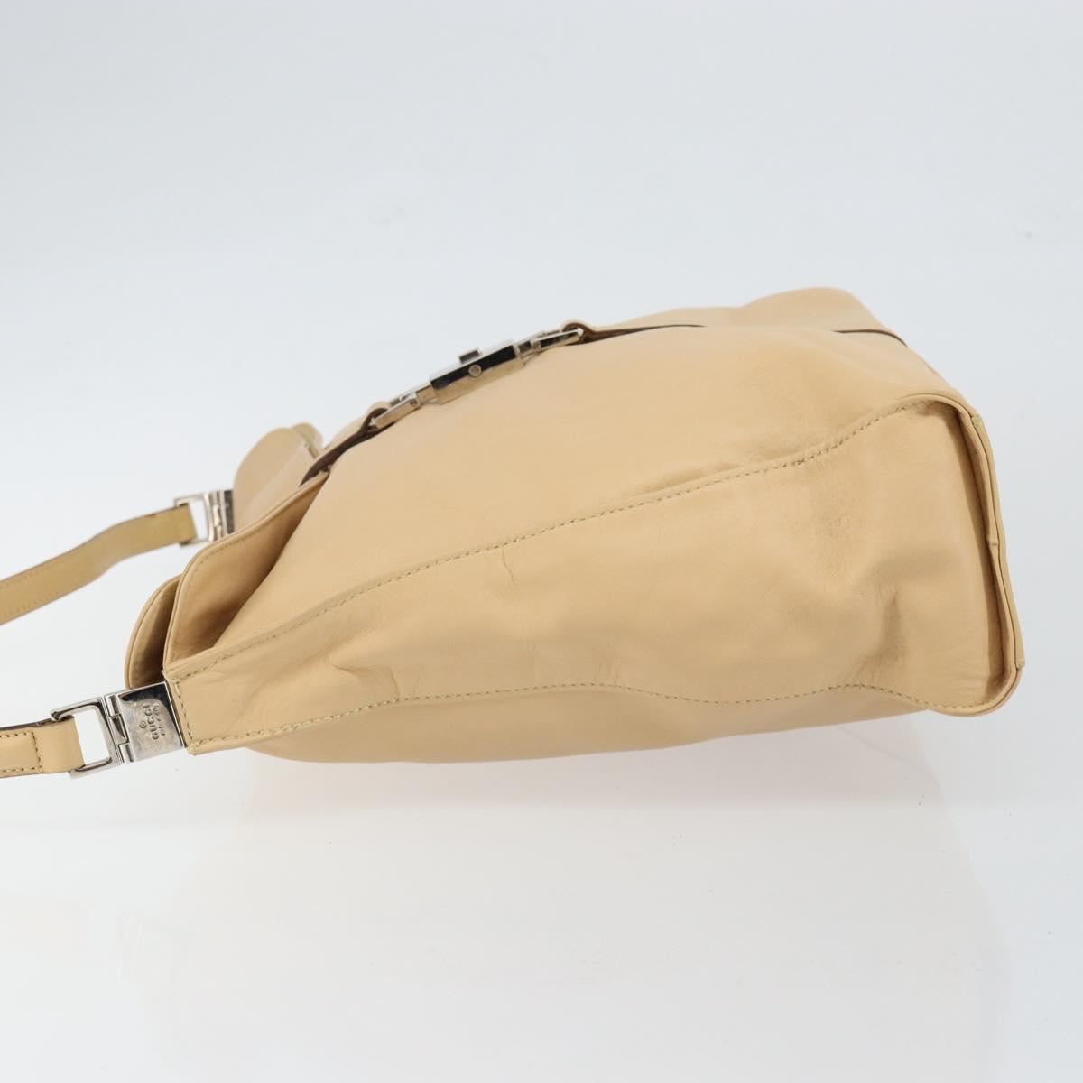 GUCCI Jackie Shoulder Bag Leather Beige Auth ep11140