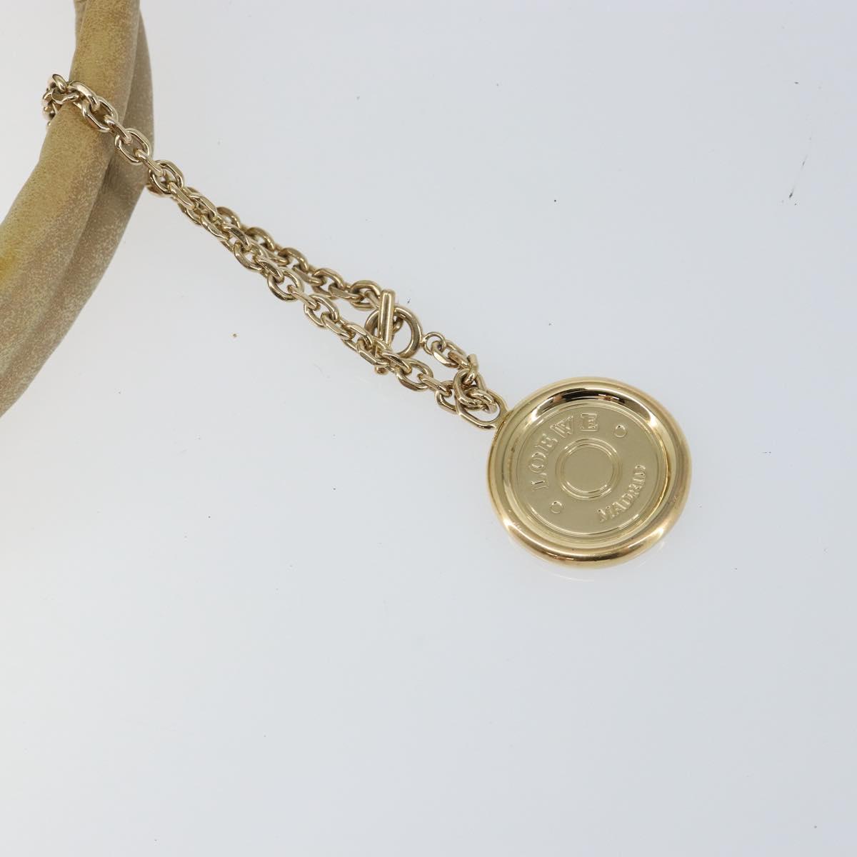 LOEWE Shoulder Bag Leather Beige Gold Auth ep11142