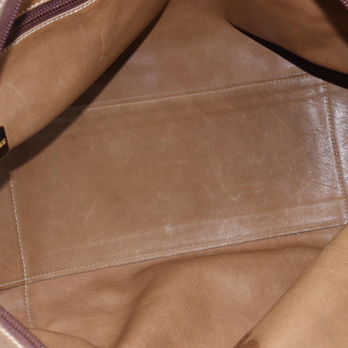 LOEWE Anagram Amazona 40 Hand Bag Suede Leather Brown Gold Auth ep11147