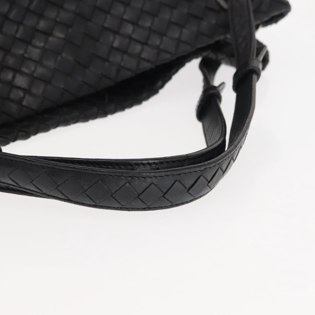 BOTTEGA VENETA INTRECCIATO Garda bag Hand Bag Leather Black 179320 Auth ep11148