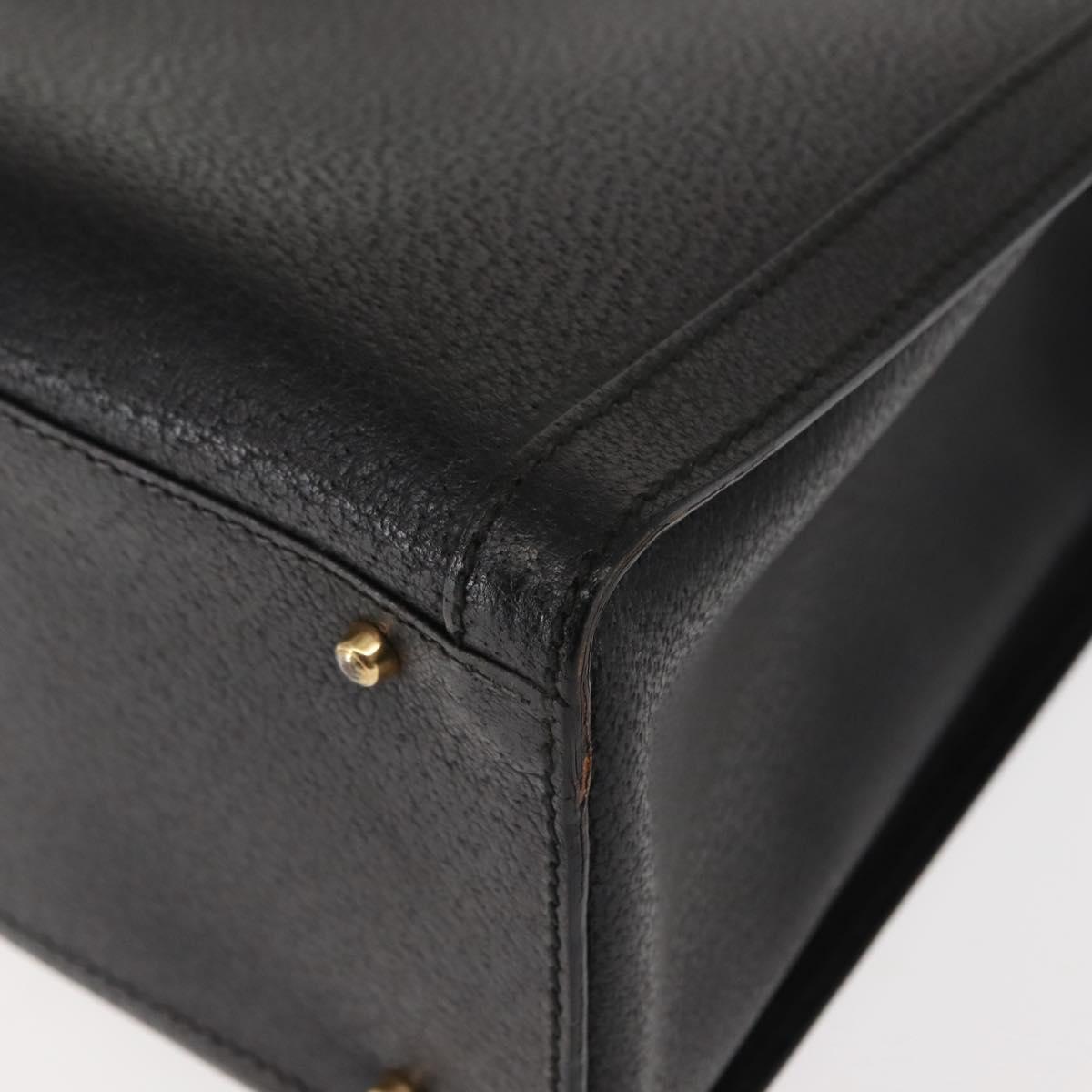 GUCCI Bamboo Hand Bag Leather Black Auth ep11149