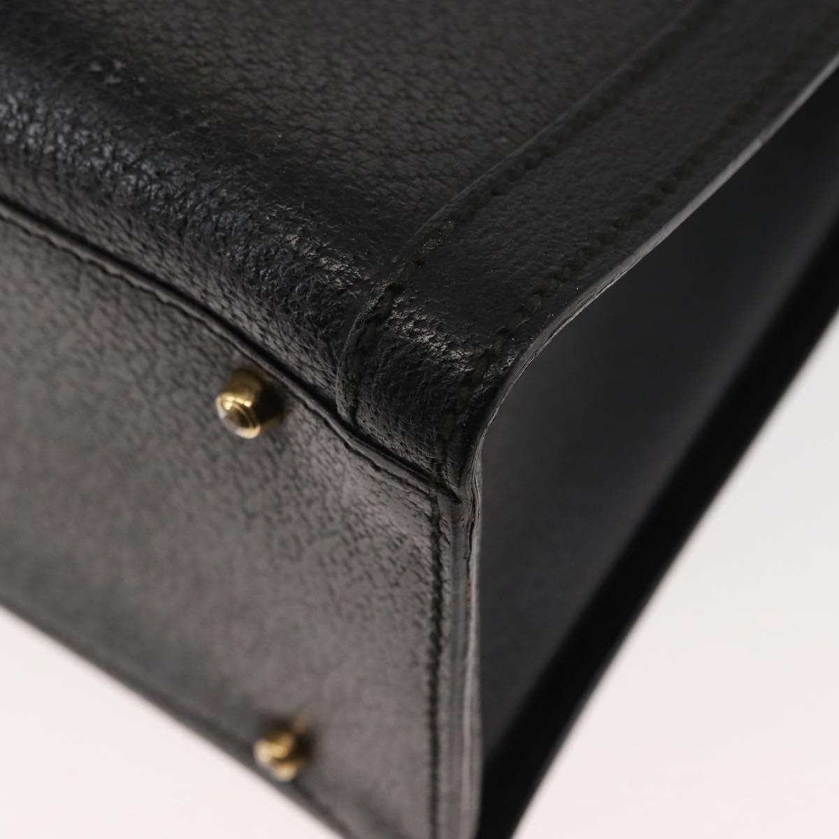 GUCCI Bamboo Hand Bag Leather Black Auth ep11149