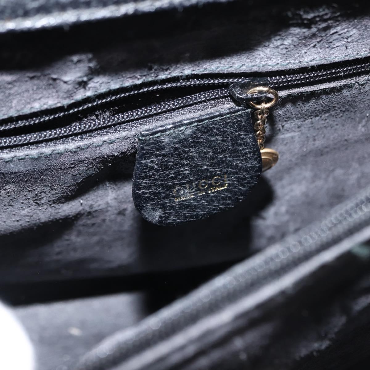 GUCCI Bamboo Hand Bag Leather Black Auth ep11149