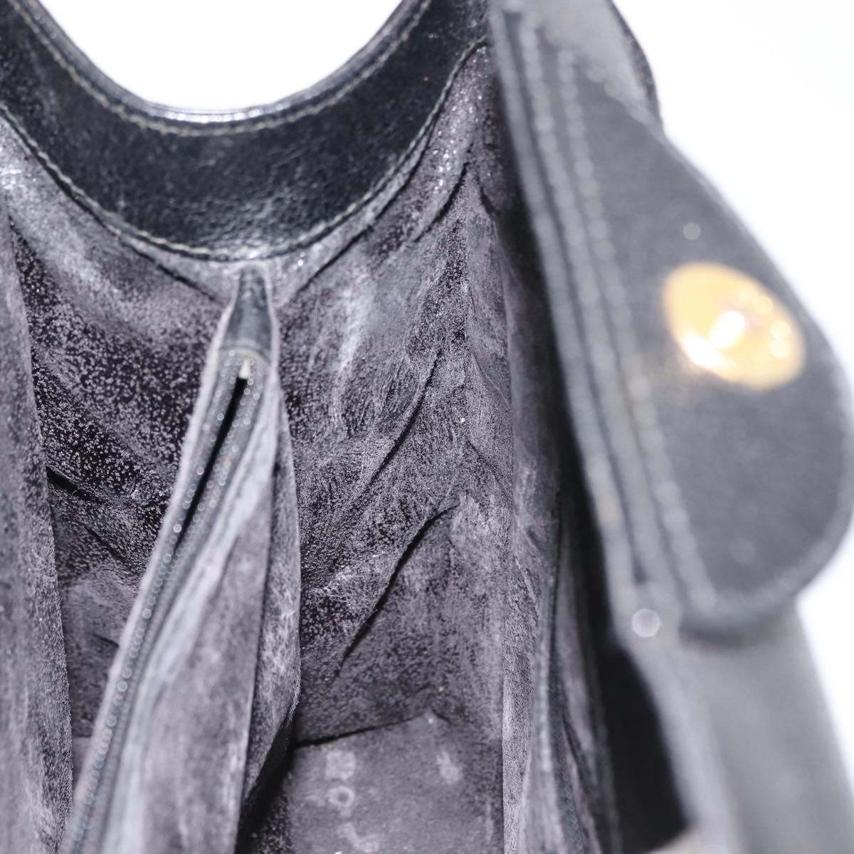 GUCCI Bamboo Hand Bag Leather Black Auth ep11149