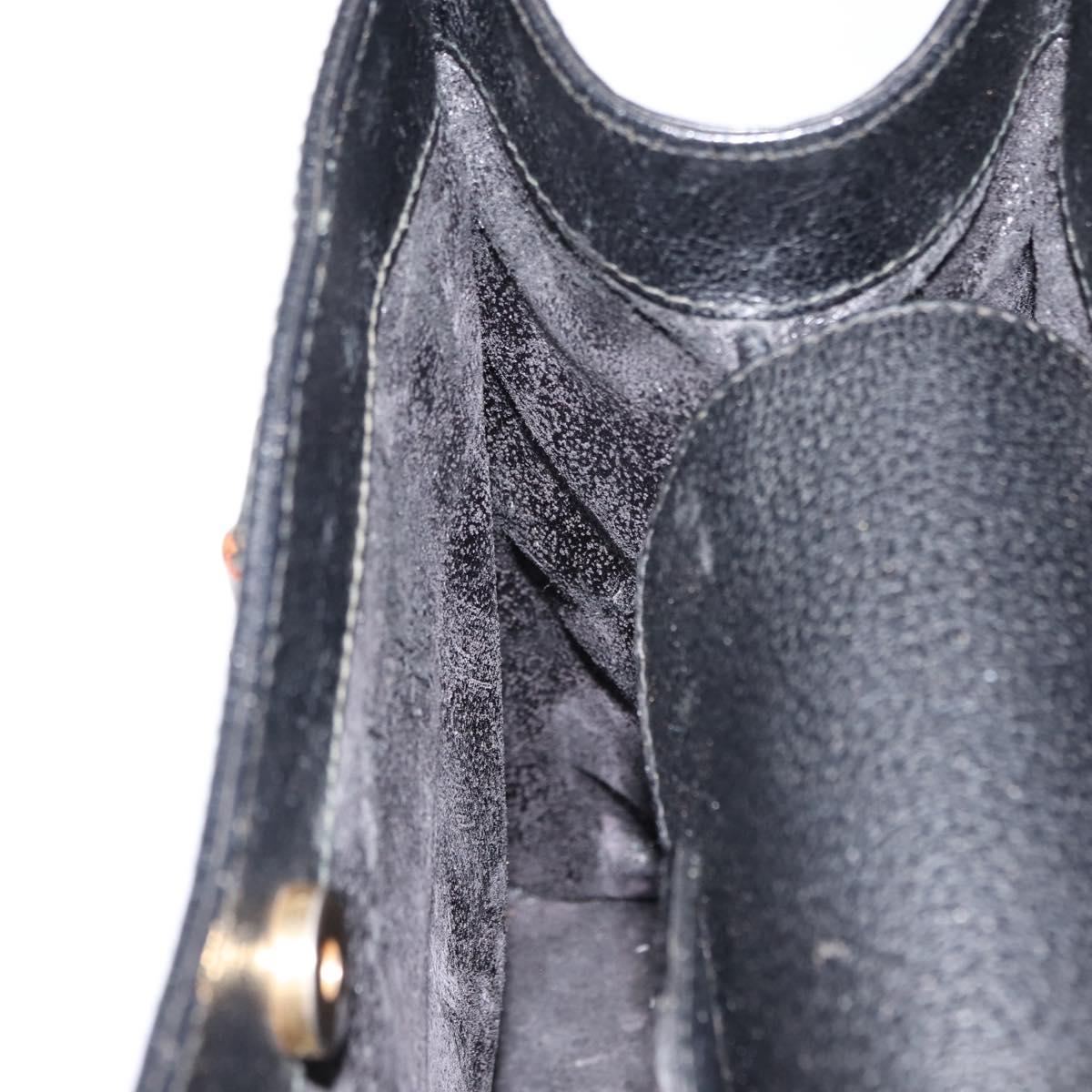 GUCCI Bamboo Hand Bag Leather Black Auth ep11149