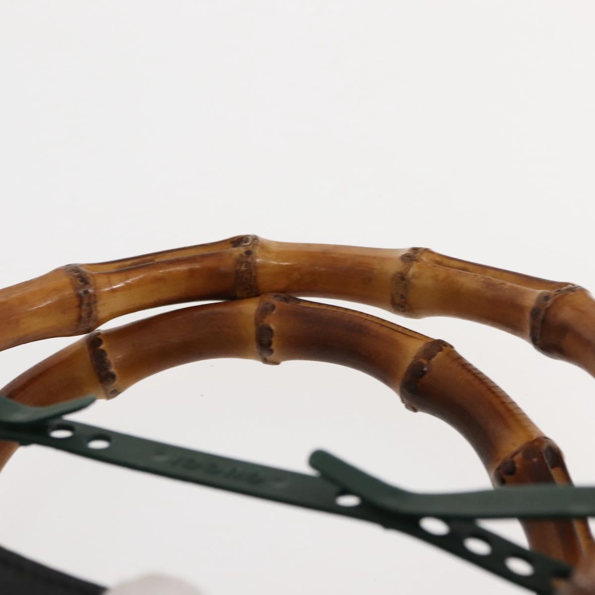 GUCCI Bamboo Hand Bag Leather Black Auth ep11149