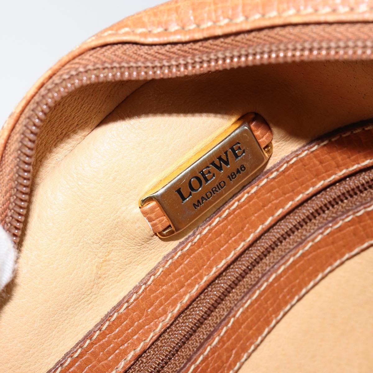 LOEWE Hand Bag Leather Brown Auth ep11153