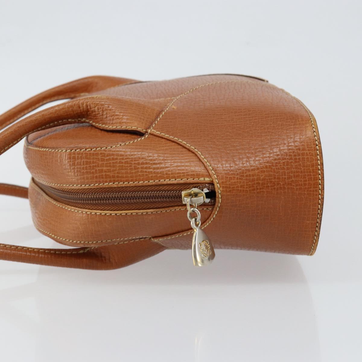 LOEWE Hand Bag Leather Brown Auth ep11153