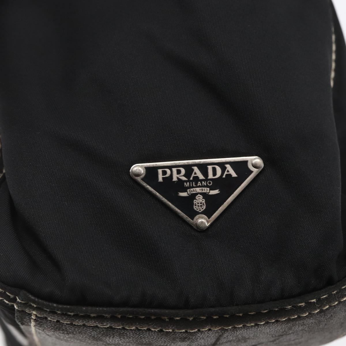 PRADA Tote Bag Nylon Black Silver Auth ep11154