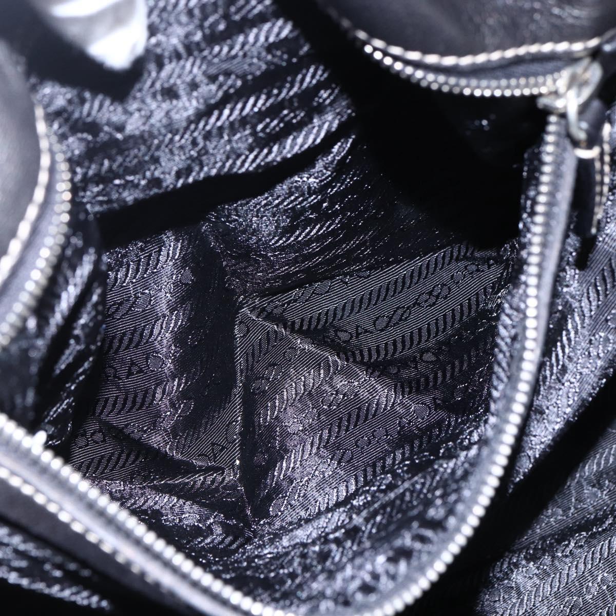 PRADA Tote Bag Nylon Black Silver Auth ep11154